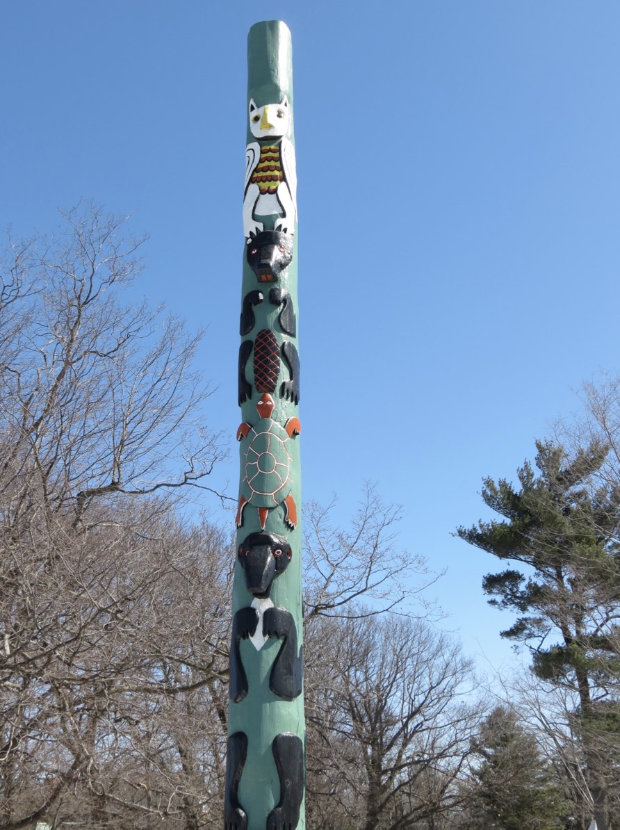 British Columbia Joyceville CSC Brotherhood totem pole, Correctional Services Canada Headquarters, Kingston, Ontario.