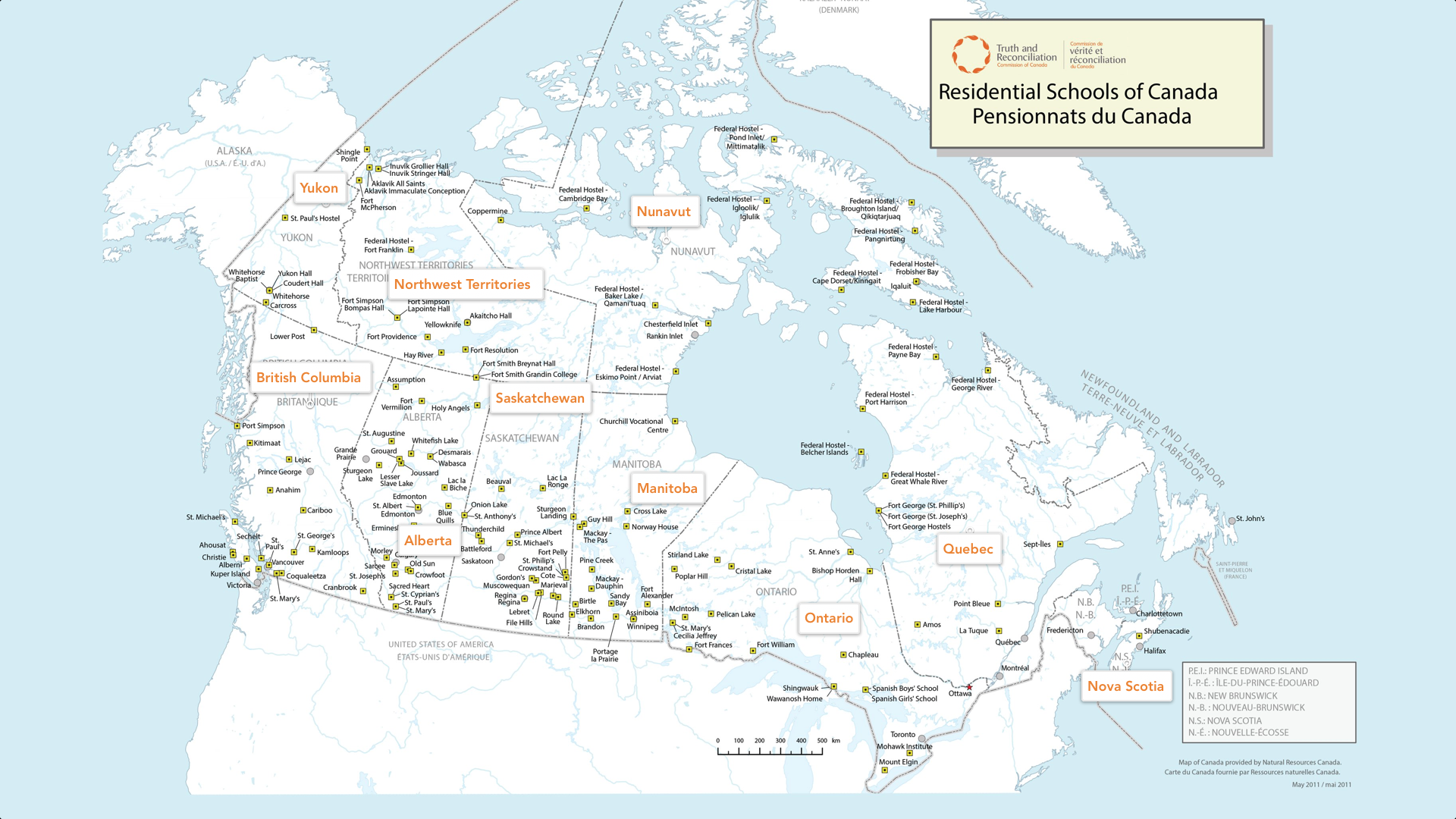 139 Residential Schools were recognized under the Indian Residential School Settlement Agreement (IRSSA). Over 1500 institutions were not recognized under the terms of this agreement.
